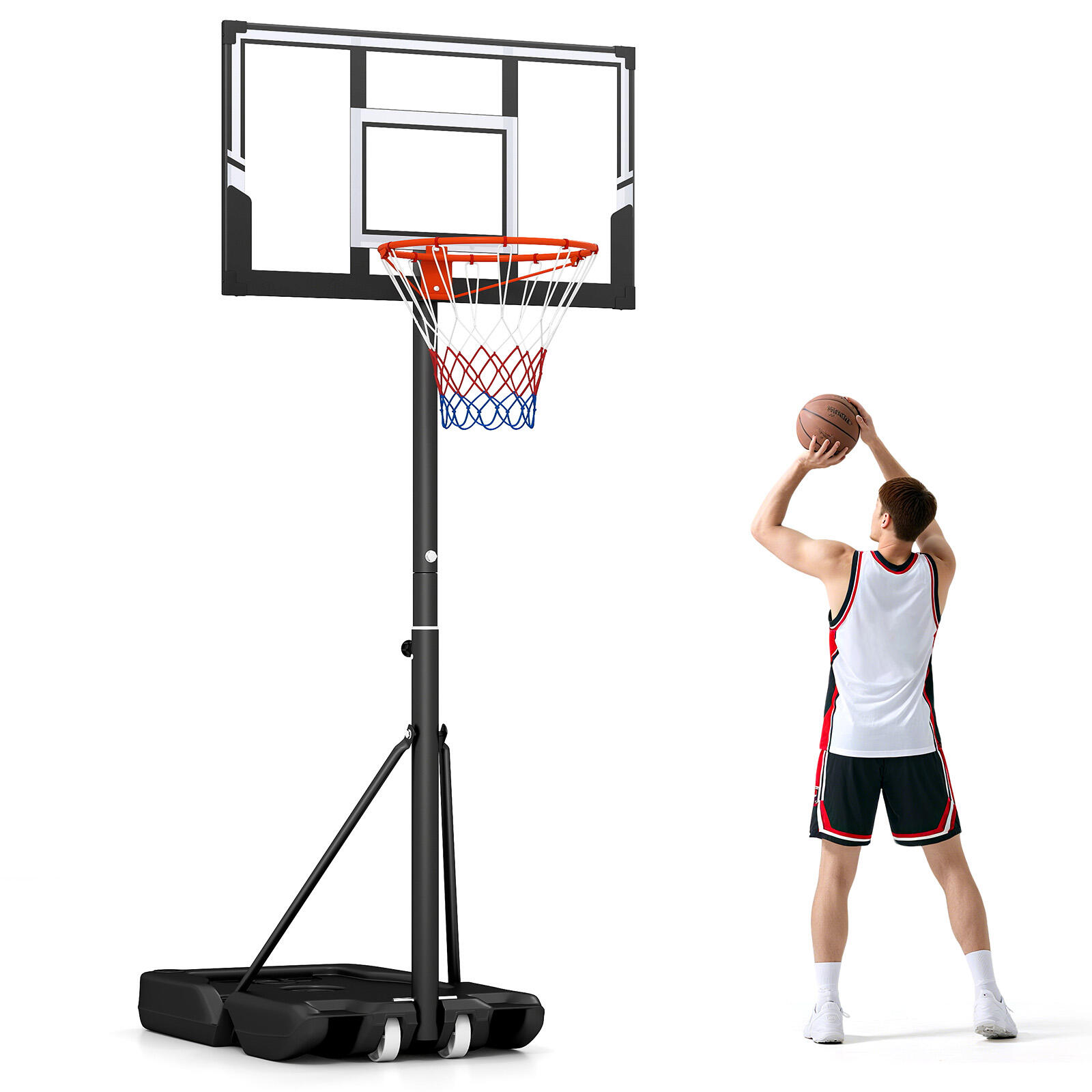 Portable Basketball Hoop 147-352cm Height Adjustable Goal System 95x56x147