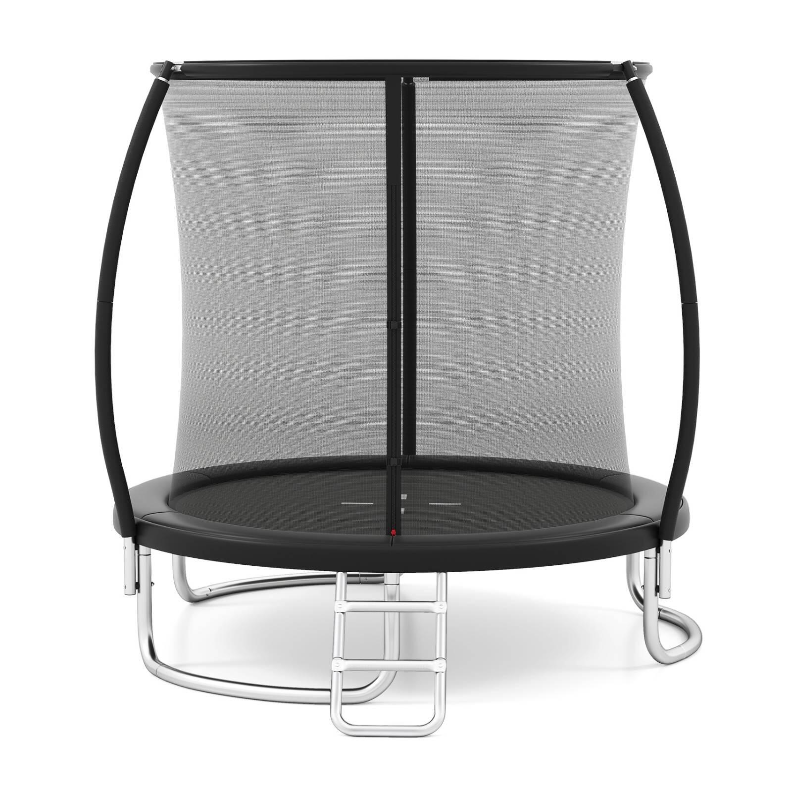 8FT Outdoor Round Trampoline w/Ladder  Steel Frame 244x244x240
