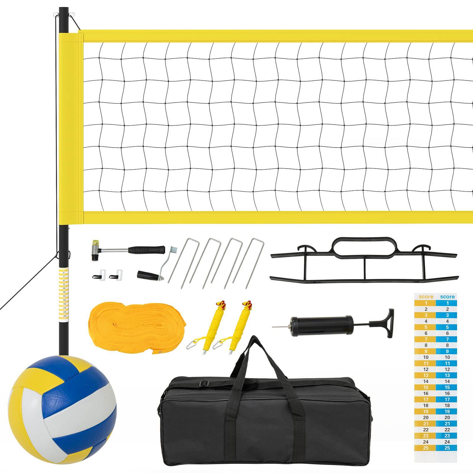 Portable Outdoor Volleyball Net Set w/Ball Boundary Line 975x90x228