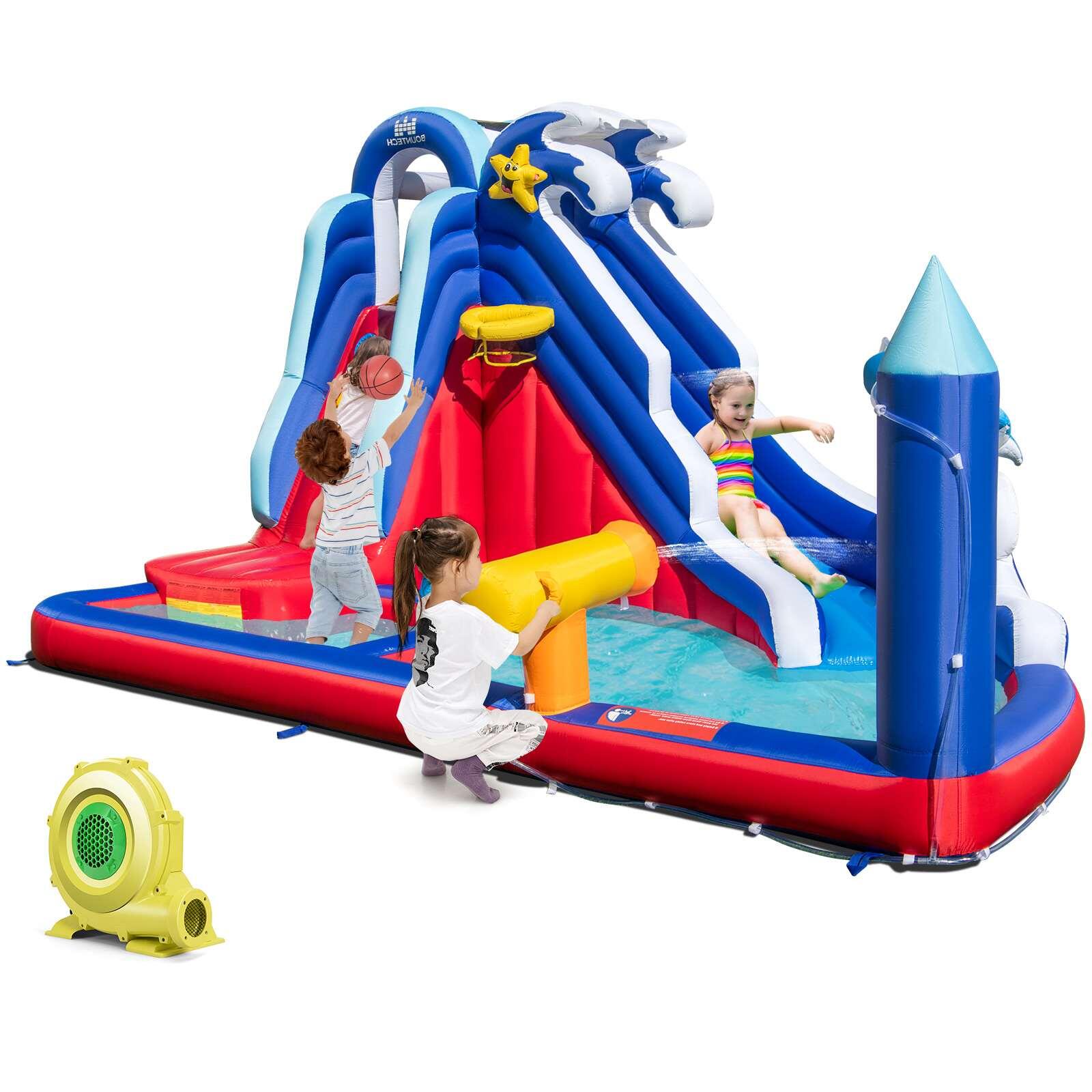 Kids Jumping Castle Splash Pool with 680W Blower 413x300x235