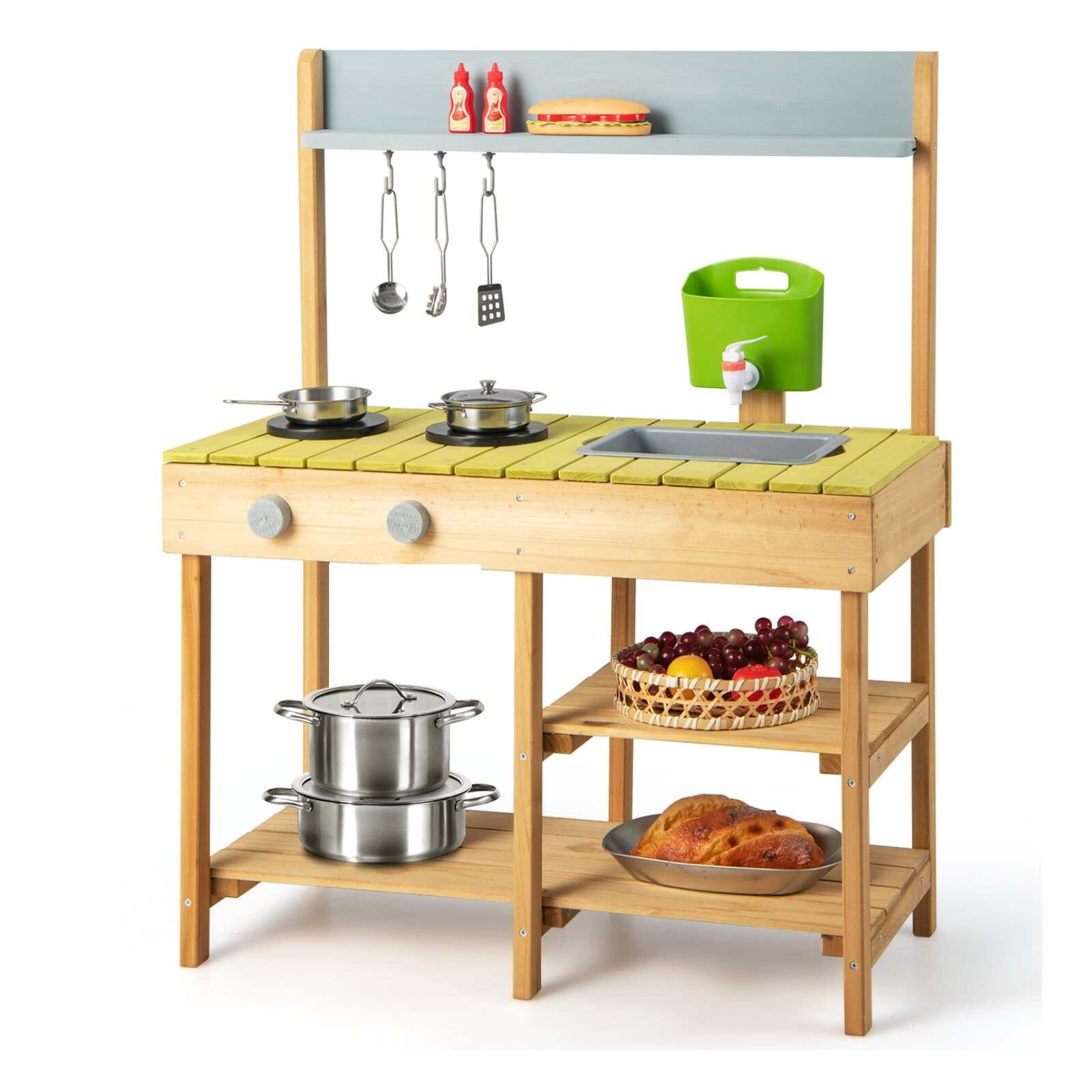 Kitchen Playset Pretend Play Toy Kitchen w/Water Box 75x35x92