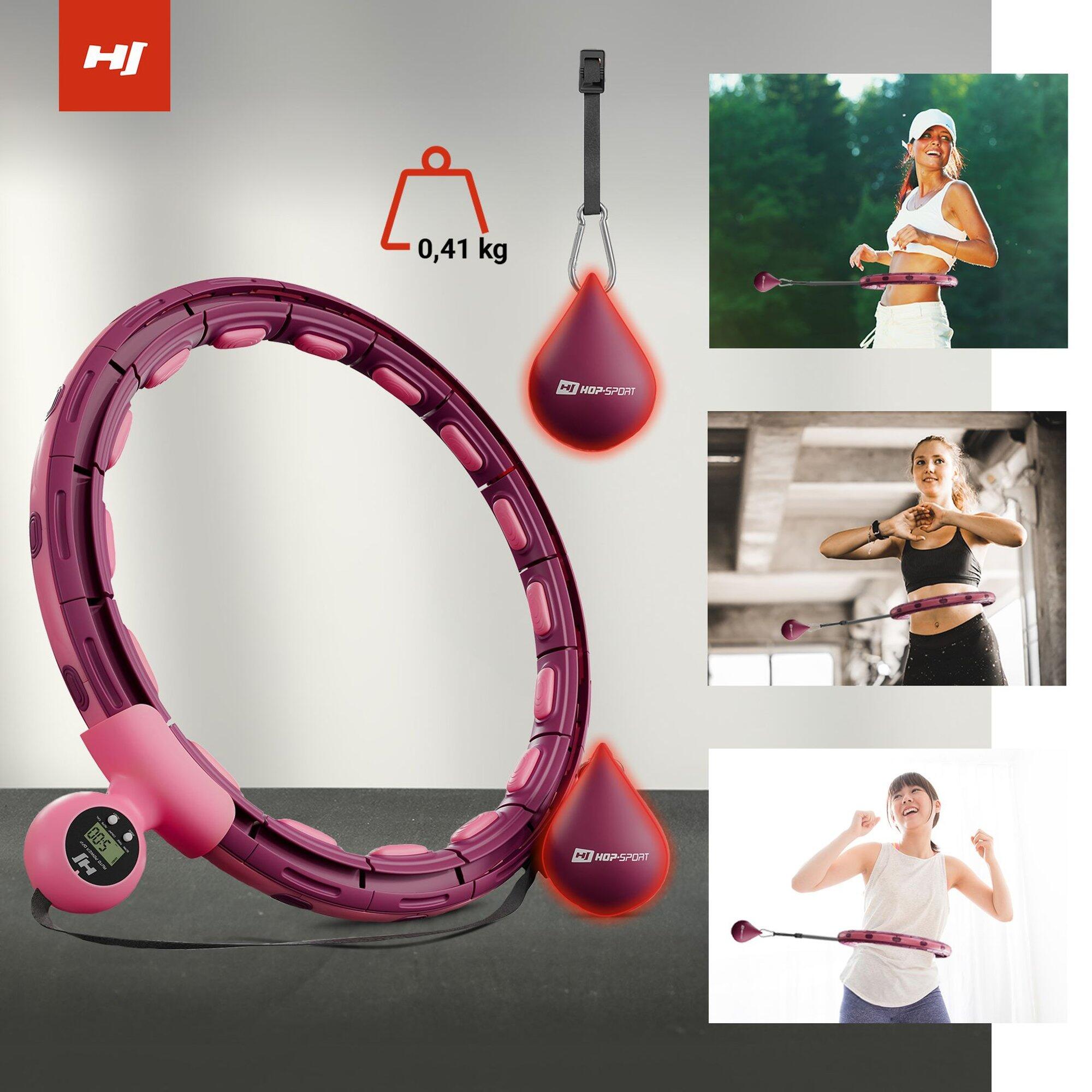 Hula hoop con peso y contador rosa oscuro 2/7