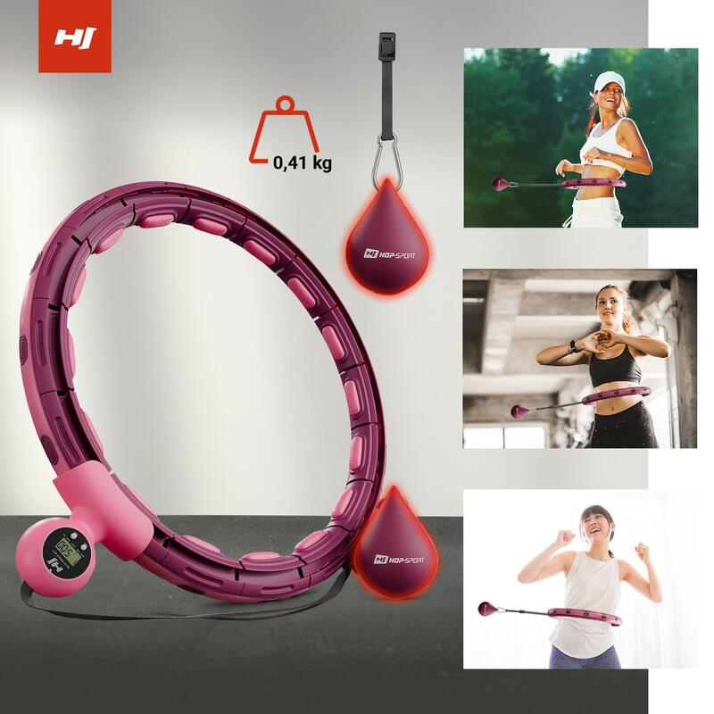 Hula hop pentru exerciții Hop-Sport HS-C113HH cu greutate și contor