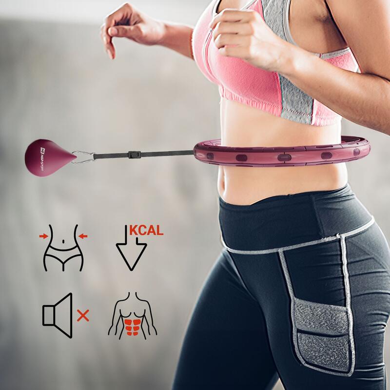 Hula hop pentru exerciții Hop-Sport HS-C113HH cu greutate și contor