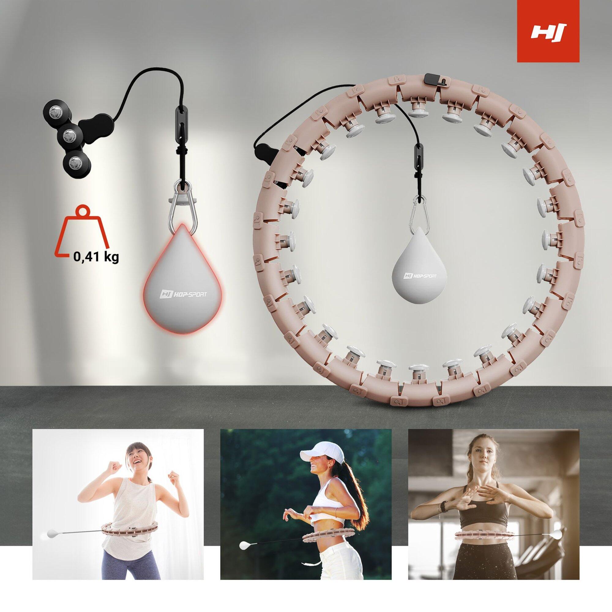 Hula hop do ćwiczeń Hop-Sport HS-106HH z obciążeniem- obręcz do ćwiczeń fitness