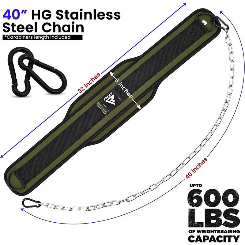 Centură ridicare greutăţi RDX Pro Dipping Belt 2, Negru