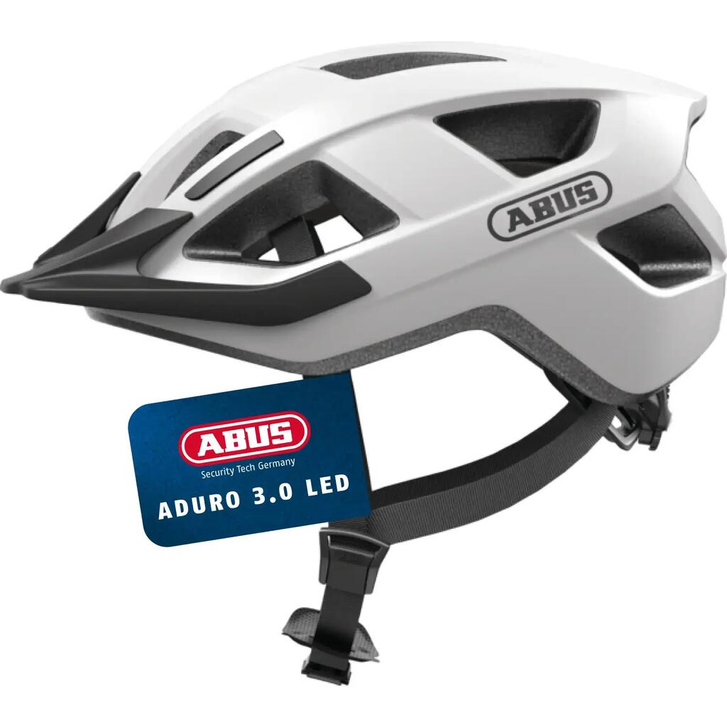 ABUS Aduro 3.0 LED Bike Helmet Polar White M 52-58 cm