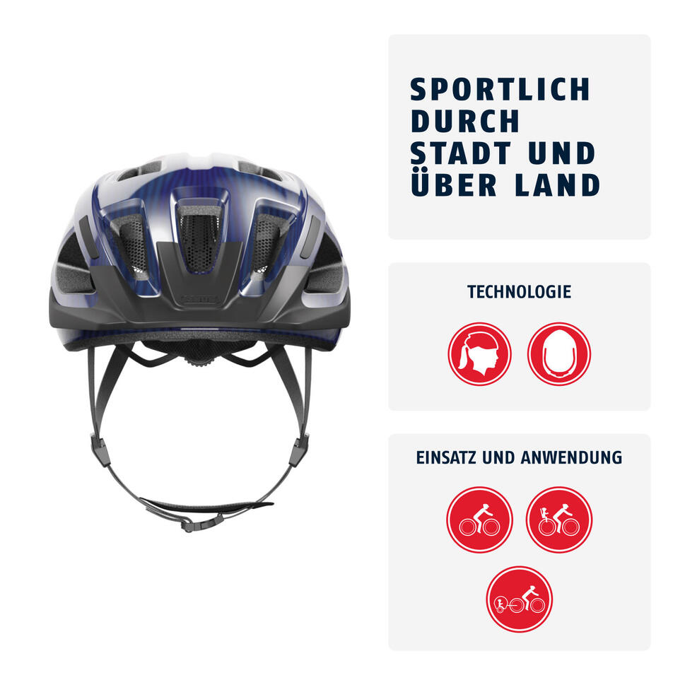 Miejski kask rowerowy Aduro 3.0 LED, fioletowe fale