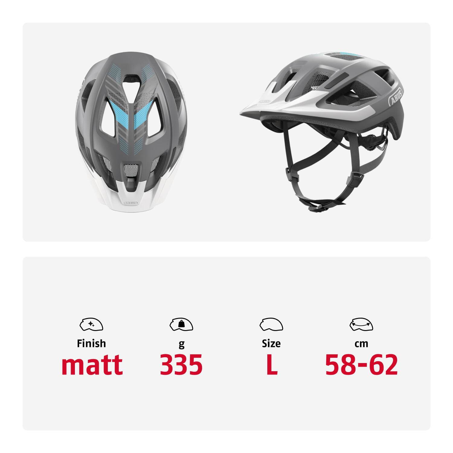 City-Fahrradhelm Aduro 3.0 LED, grigio corsa 5/7