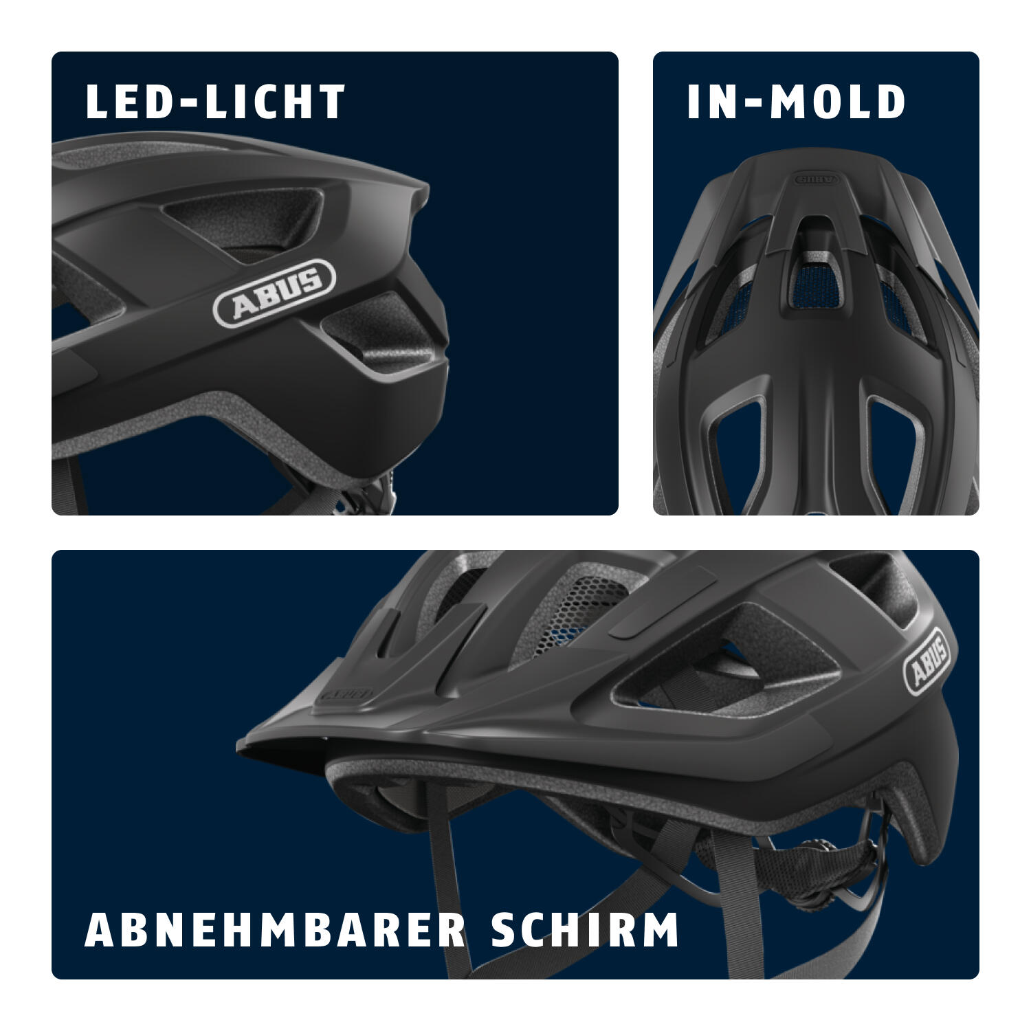City-Fahrradhelm Aduro 3.0 LED, aksamitna czerń 3/6