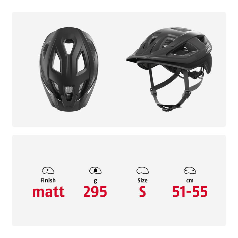 Abus Aduro 3.0 LED casco bicicletă M 52-58 cm negru