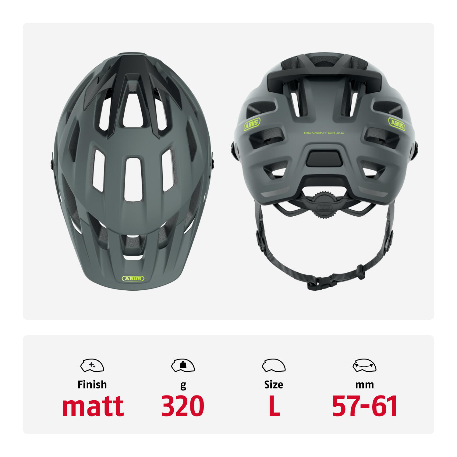 Casco da bici MTB "Moventor 2.0", grigio 4/7