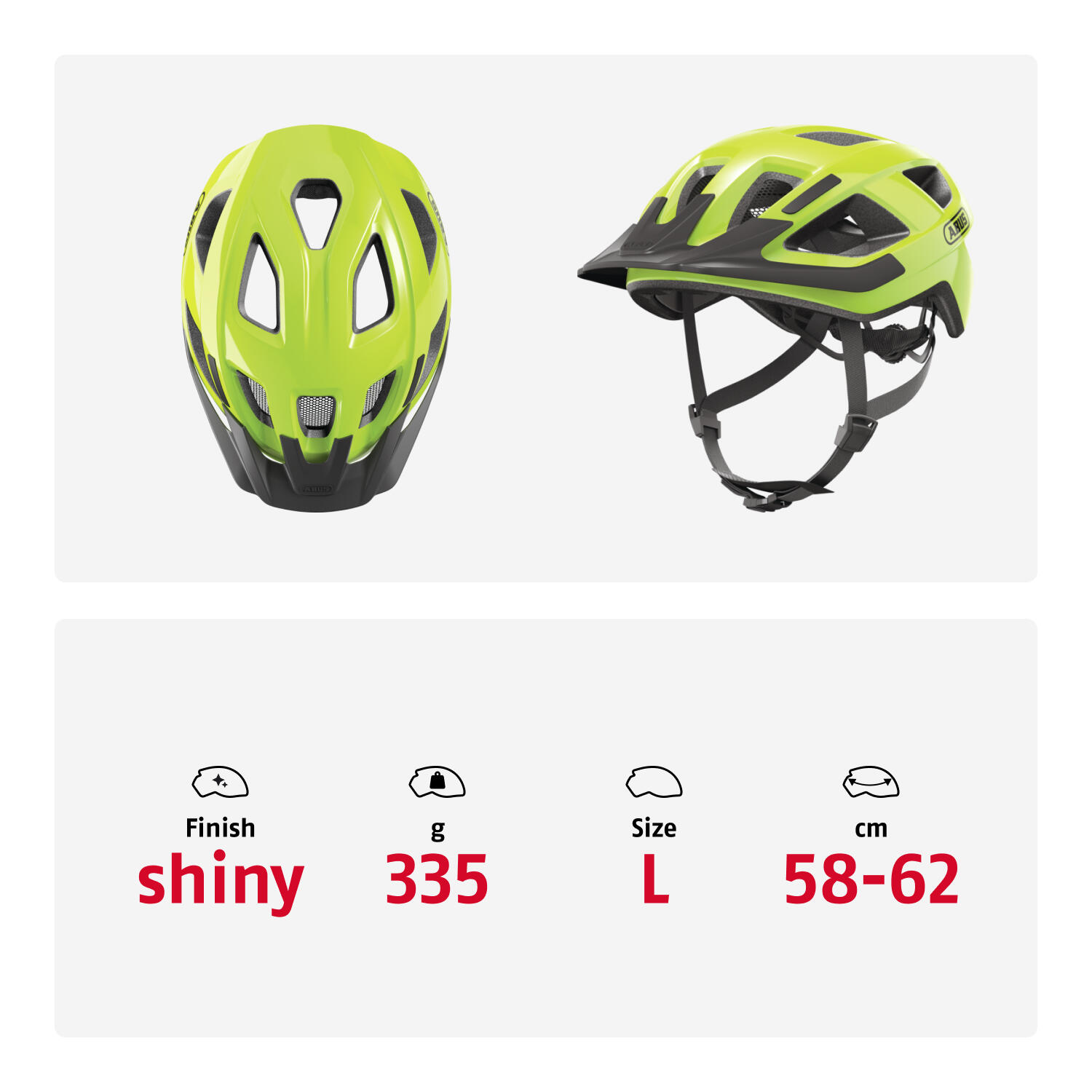 Abus Casco Aduro 3.0 LED Señal Amarillo L 58-62 cm 5/7