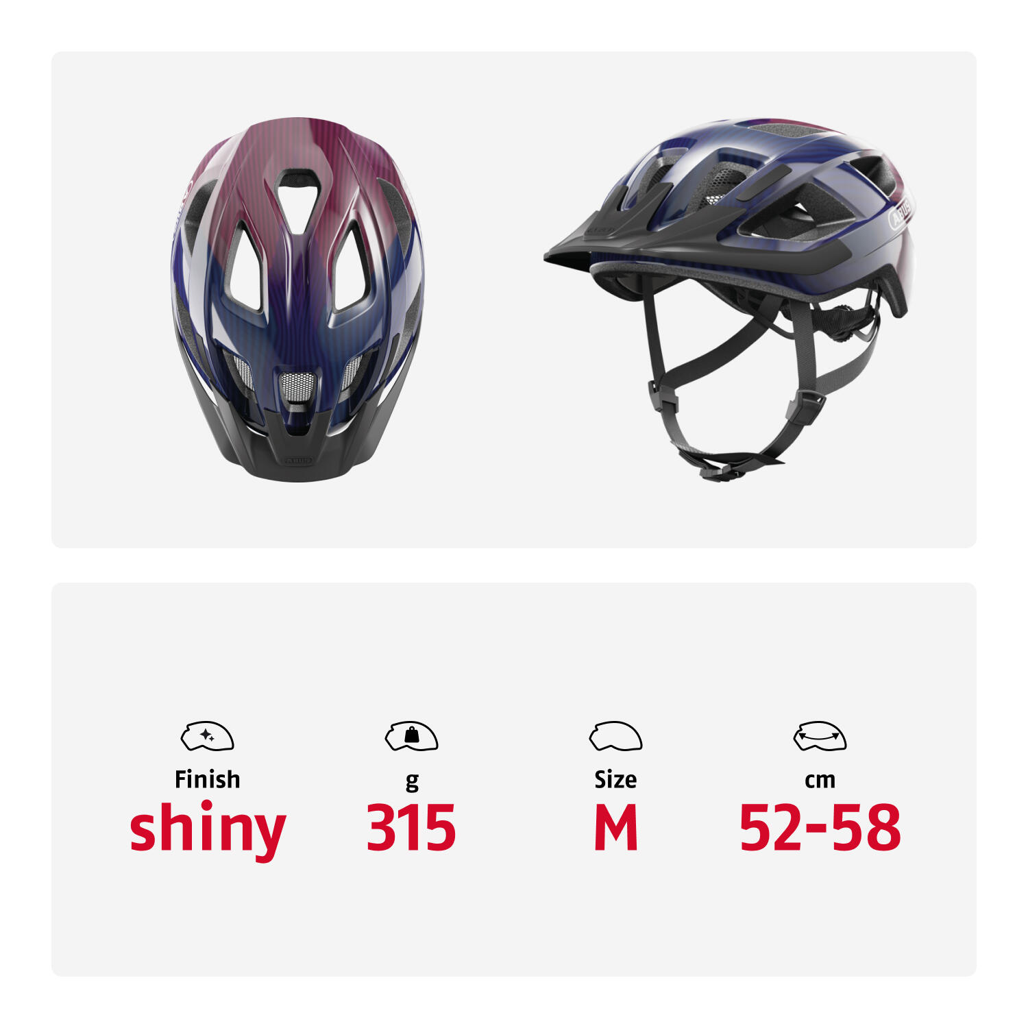 City-Fahrradhelm Aduro 3.0 LED, onde viola 5/7