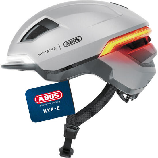 Casco bici smart ABUS Hyp-E Gleam Silver L 57-61 cm.