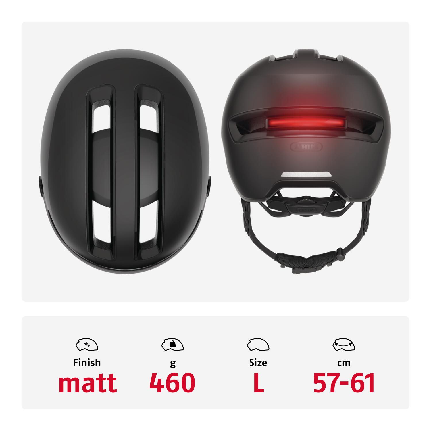 Casque Abus Hud-y Ace Velvet Noir L 57-61cm - Élégant et Sûr 3/7