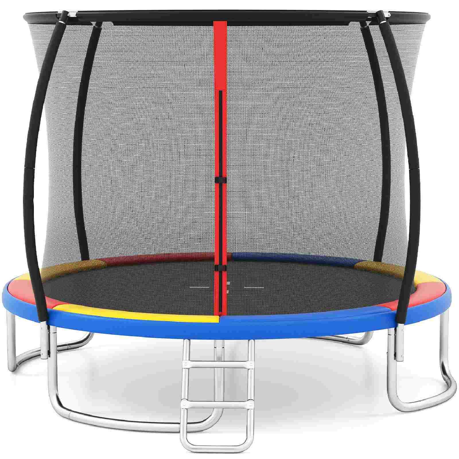 10FT Outdoor Round Trampoline w/Ladder Steel Frame 305x305x248