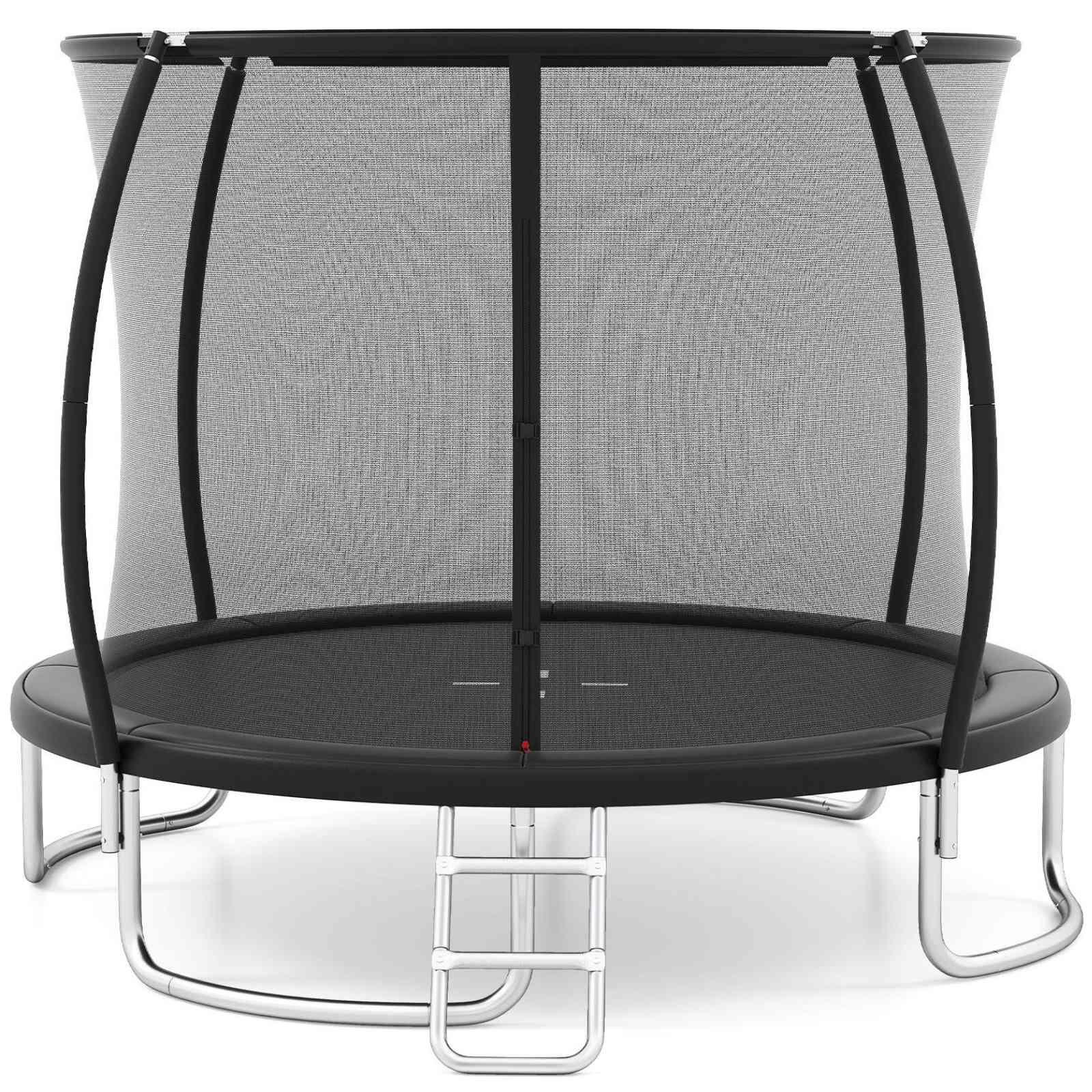 10FT Outdoor Round Trampoline w/Ladder Steel Frame 305x305x248