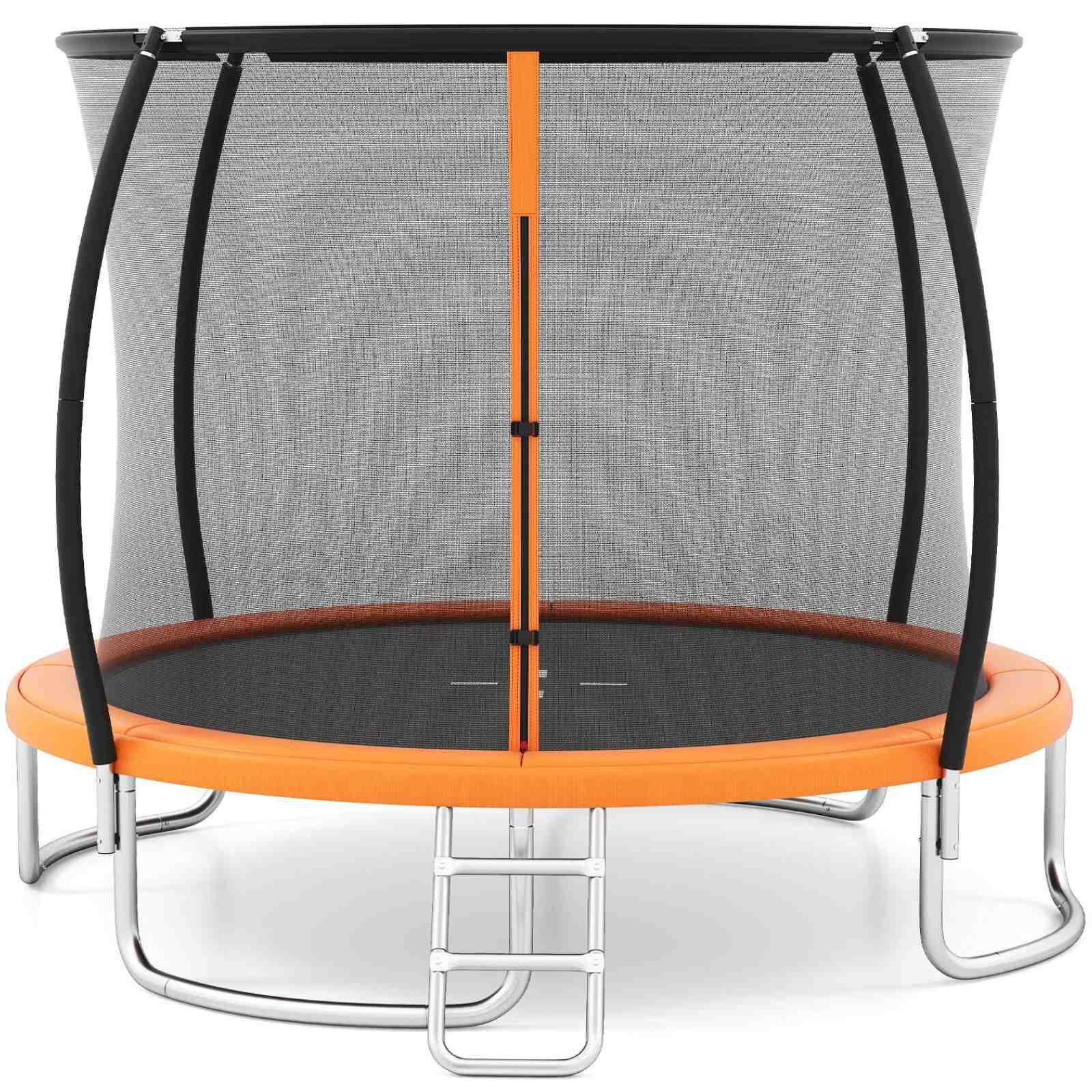 10FT Outdoor Round Trampoline w/Ladder Steel Frame 305x305x248