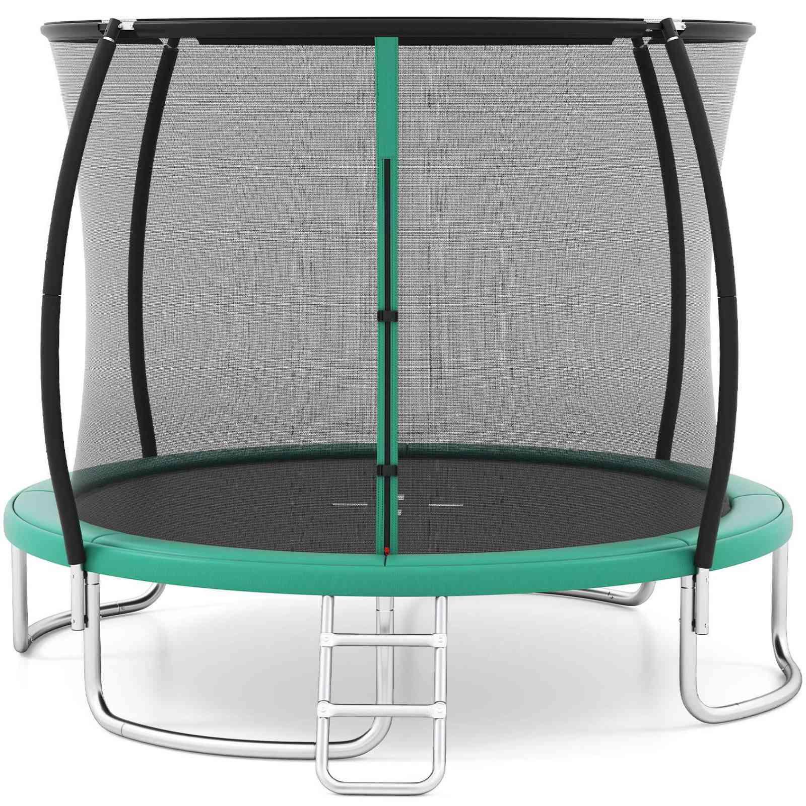 10FT Outdoor Round Trampoline w/Ladder Steel Frame 305x305x248