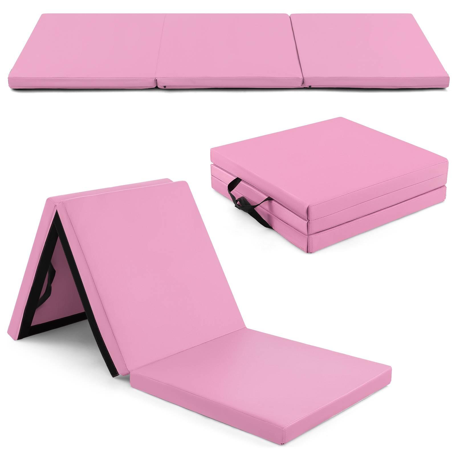 180x60cm Portable Gymnastics Mat 3-Fold Tumbling Mat w/Handles