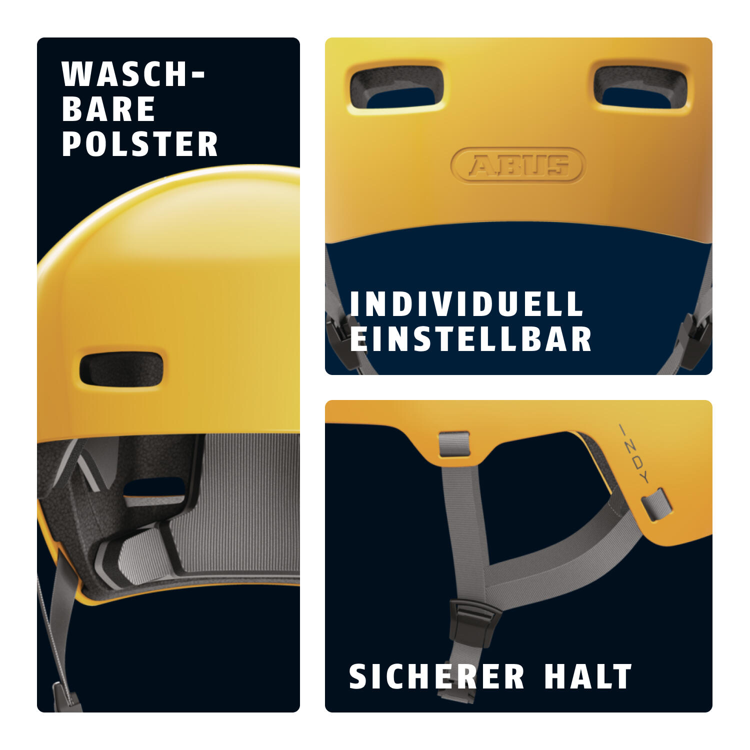 Casque Abus Indy Jaune Moutarde M 54-58 cm - Idéal pour Dirtbike 3/7