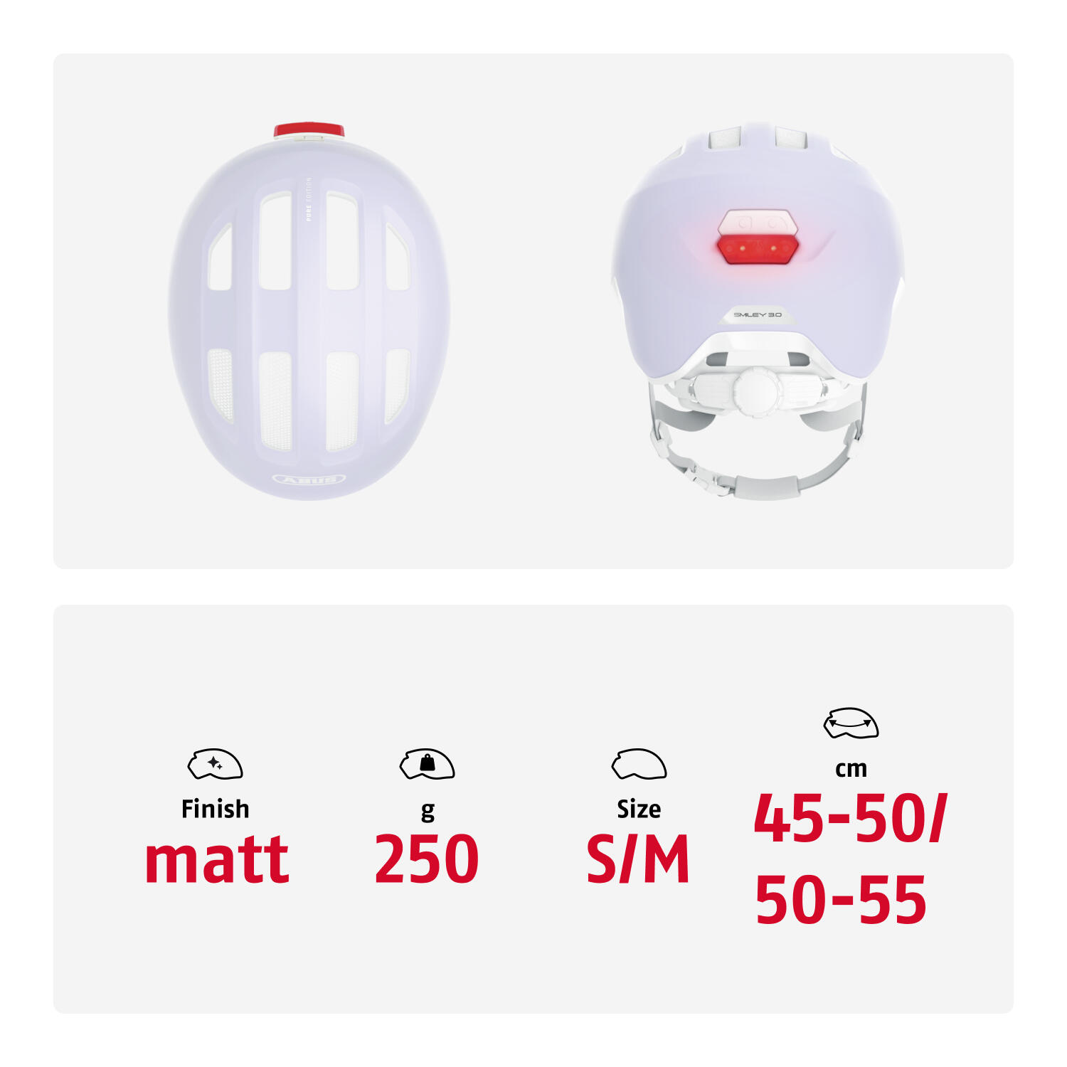 Casque de loisirs pour enfants « Smiley 3.0 Ace LED », violet 5/7
