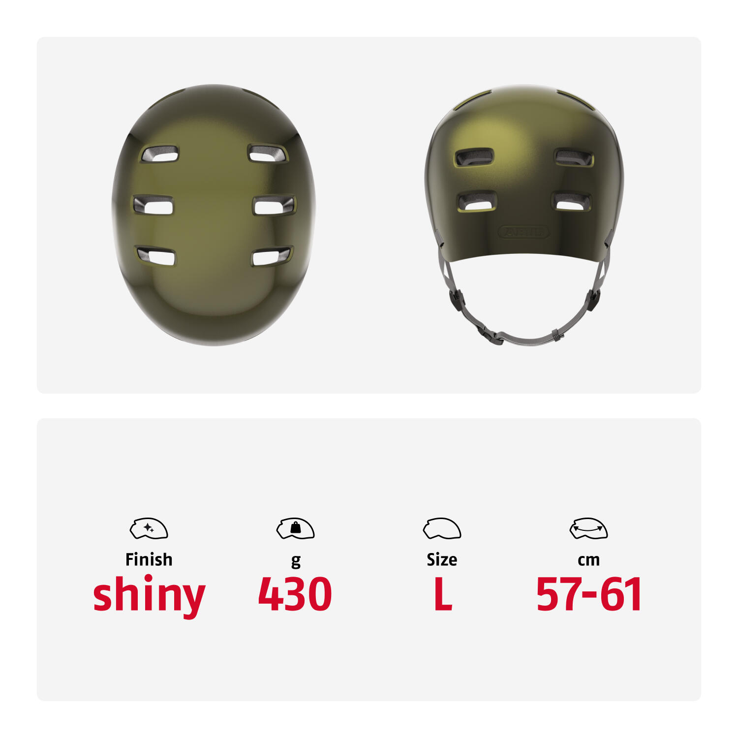 Casco Abus Indy Pepper Green L 57-61cm 5/7