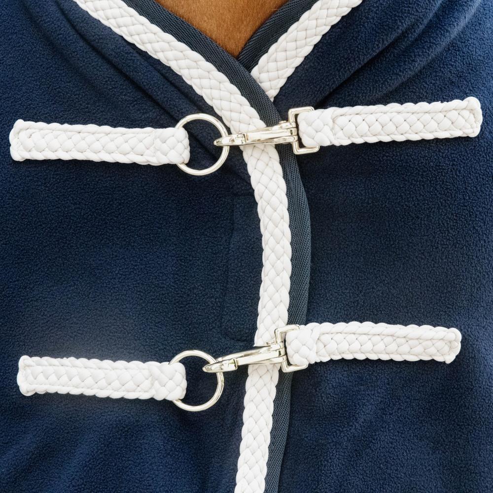 Abschwitzdecke fleece geflochtene Kordel marine 160-7'0 3/5
