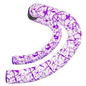 Supacaz Super Sticky Kush Blanc Ruban de cintre Néon Purple Splat-Enroulement