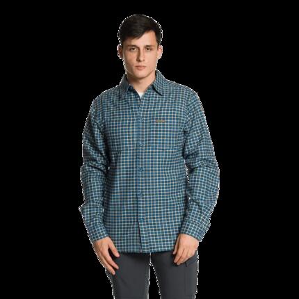Camisa mangas largas para Hombre Trangoworld Runkel Azul