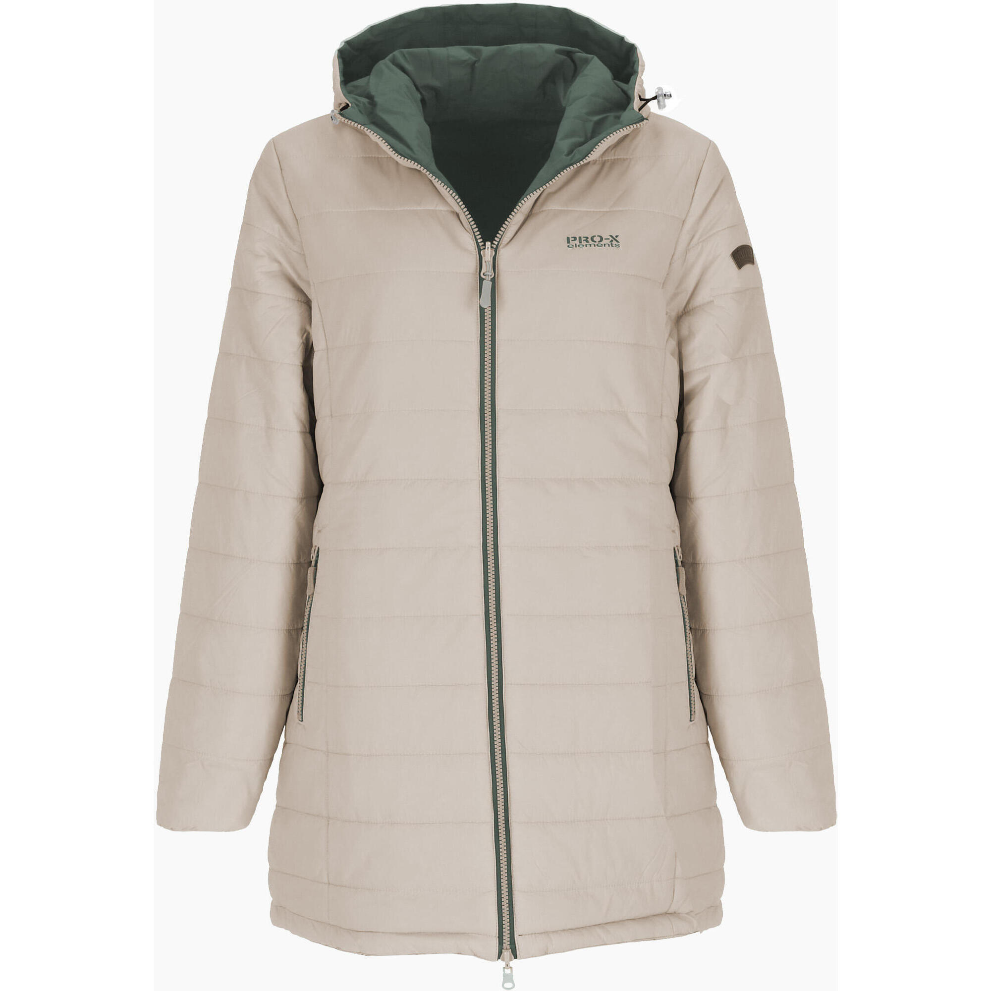 Pro-x Elements - Manteau Réversible Femme Ida Vert Foncé/grège - Veste - Beige|vert - Decathlon