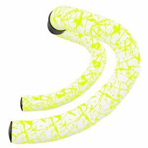 Supacaz-stuurband-wit neon geel splat