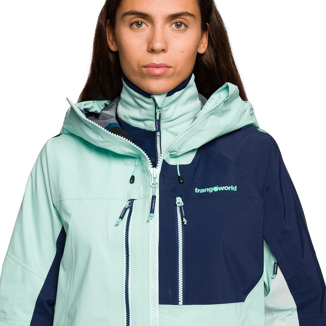 Chaqueta para Mujer Trangoworld Trx2 shell wm evo Verde/Negro/Azul Impermeable 6/7