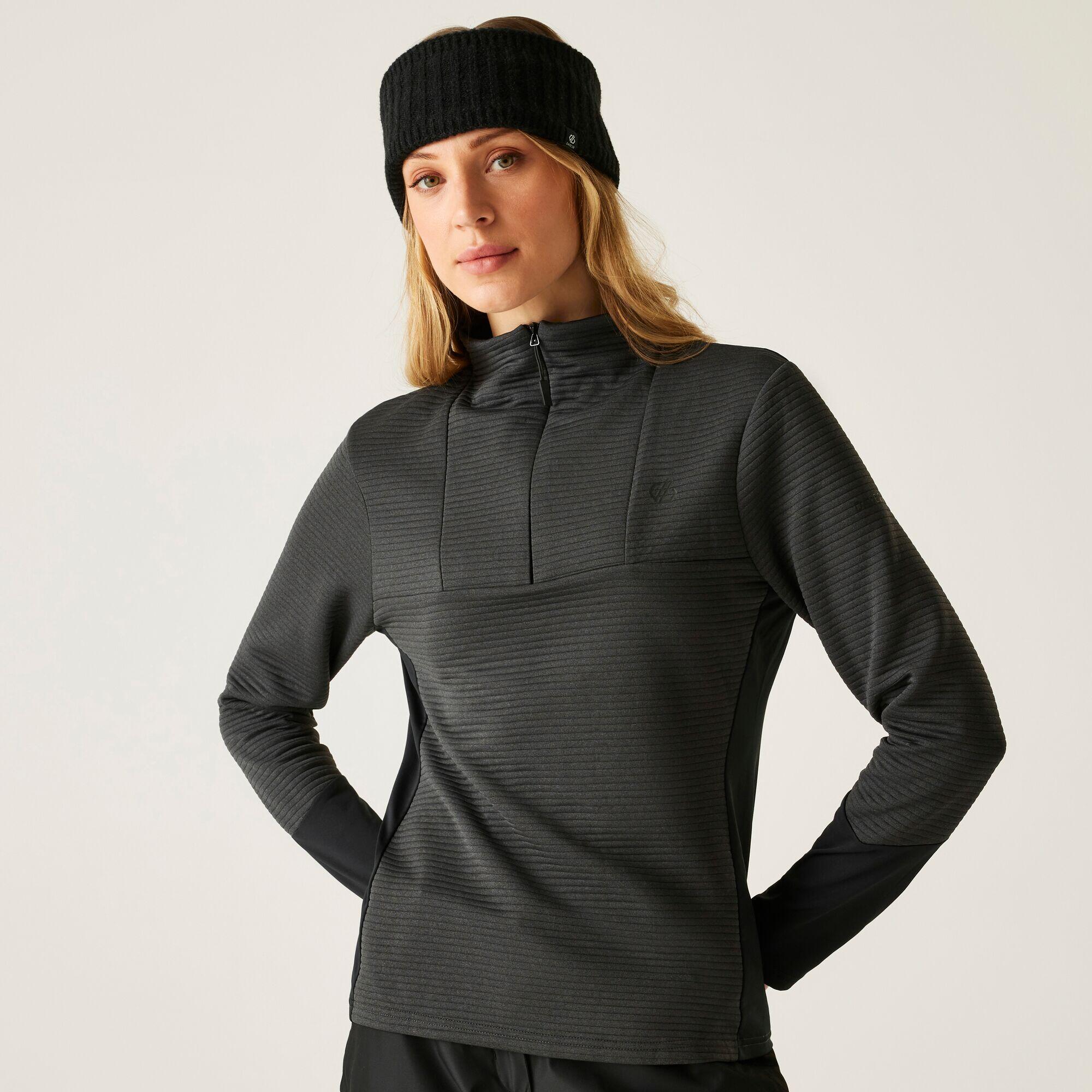 Dare 2b - Couche Intermédiaire Femme Iced Core Zippée 1/4 Avec Tissu Extensible - Sous-veste - Noir - Decathlon