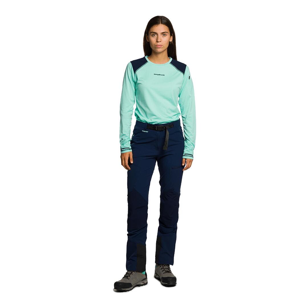 Camiseta manga larga para Mujer Trangoworld Trx2 wm evo long Verde/Azul 5/5