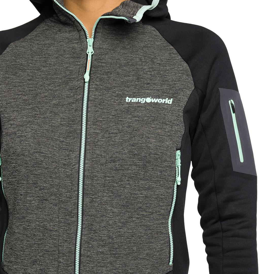 Forro polar para Mujer Trangoworld Vosges Negro/Gris 3/4