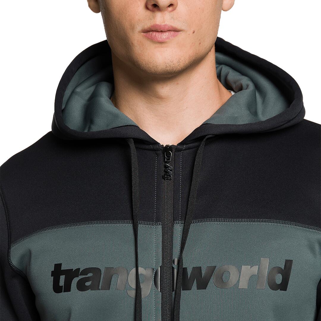 Sudadera con cremallera para Hombre Trangoworld Ripon v02 Gris/Gris 3/4