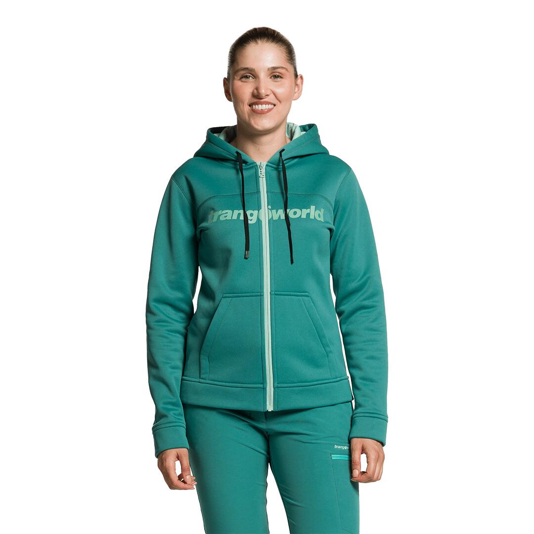 Sudadera con cremallera para Mujer Trangoworld Liena v02 Verde/Verde 3/5