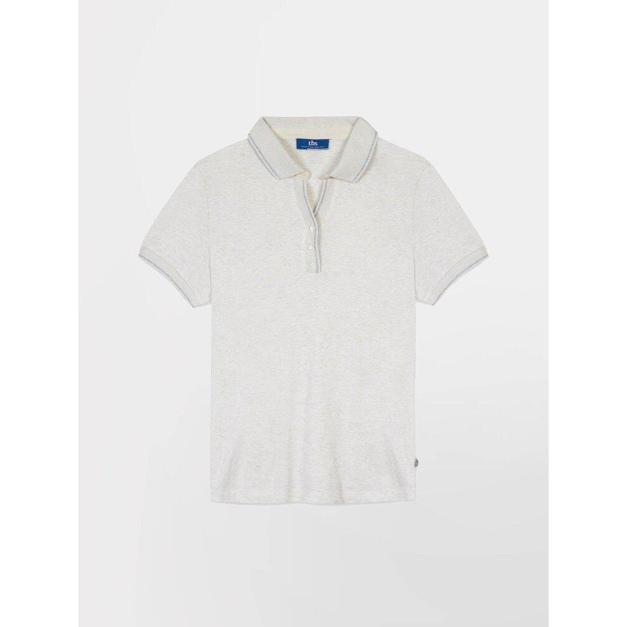 Tbs - Polo Manches Courtes Femme Adinapol Arctique - Polo Manches Courtes - Blanc - Decathlon
