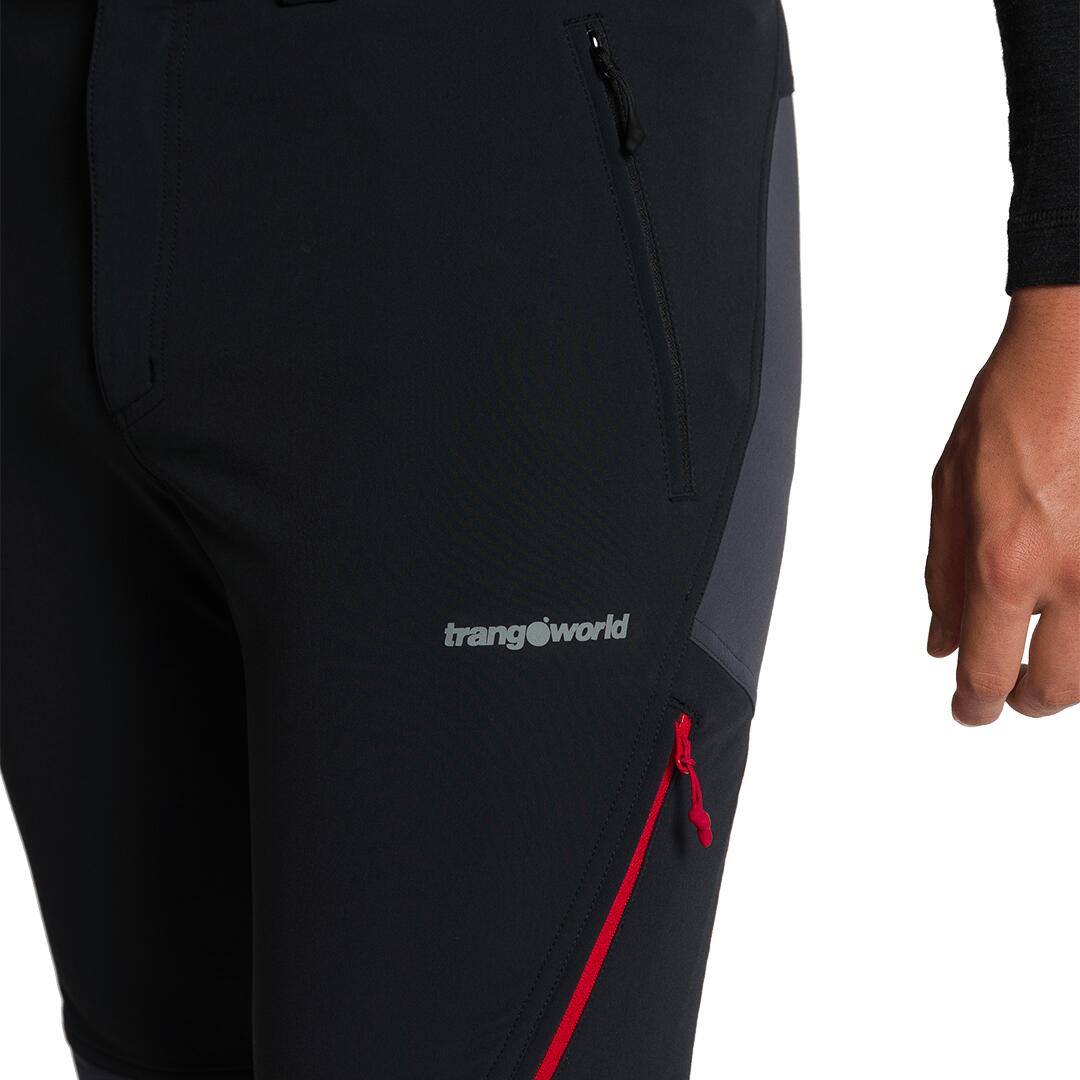 Pantalón para Hombre Trangoworld Rovek v02 Negro/Gris 3/4
