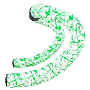 Supacaz Super Sticky Kush Blanc Ruban de cintre Néon Vert Splat-Enroulement