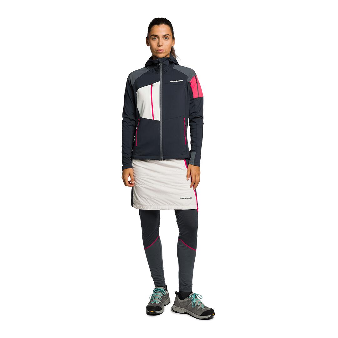 Falda para Mujer Trangoworld Turba Blanco/Gris/Gris 5/6