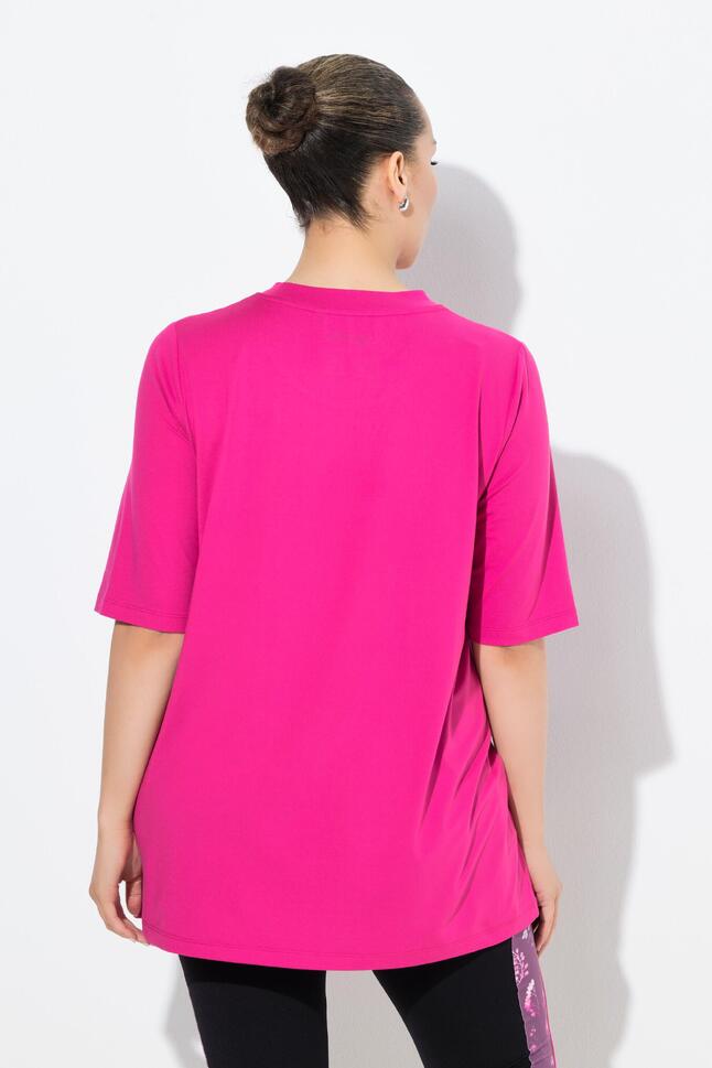 Damskie Długa bluzka funkcyjna krój trapezowy okrągły dekolt rękaw 1/2