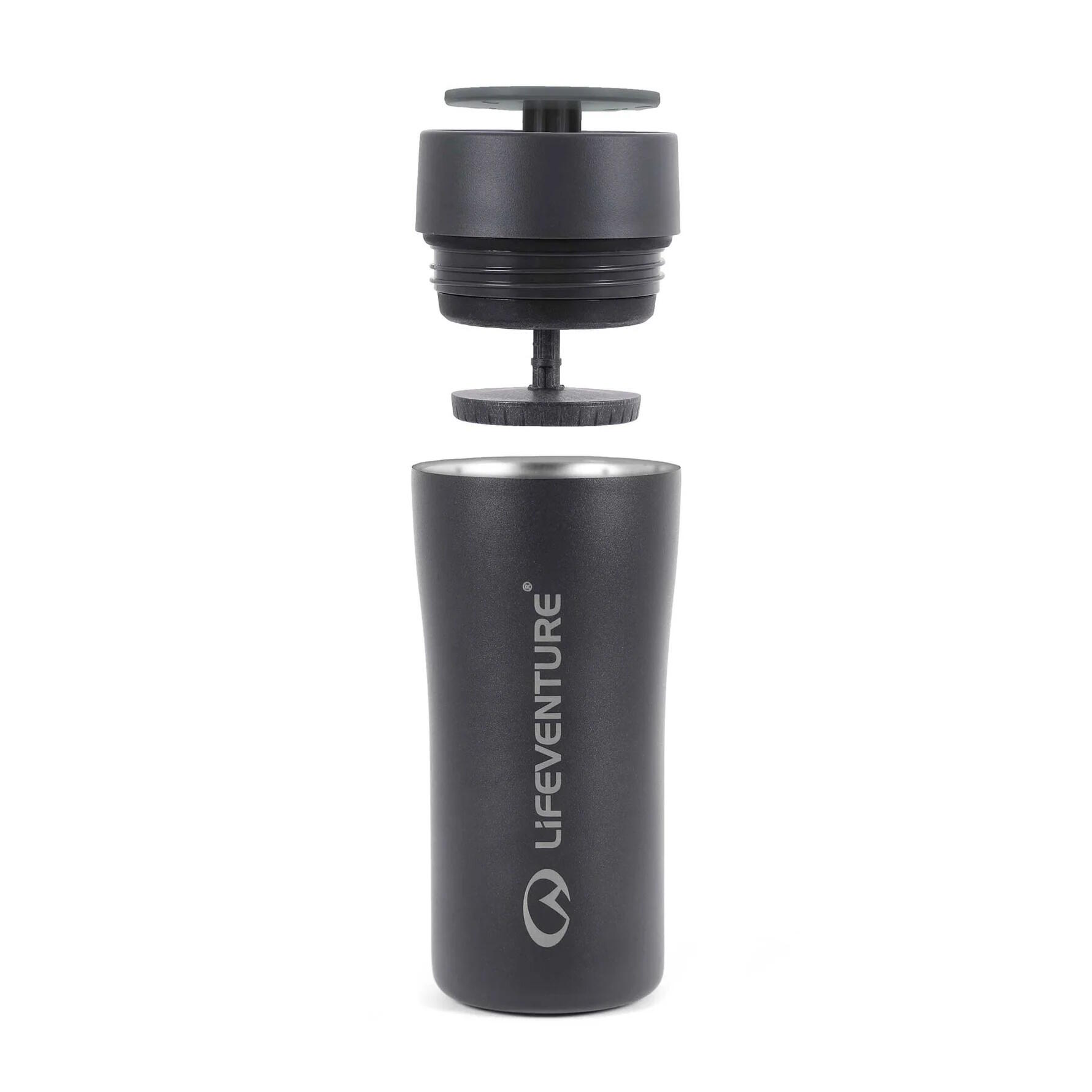 Mug isotherme Lifeventure One Touch 350 ml inox noir double paroi 3/7