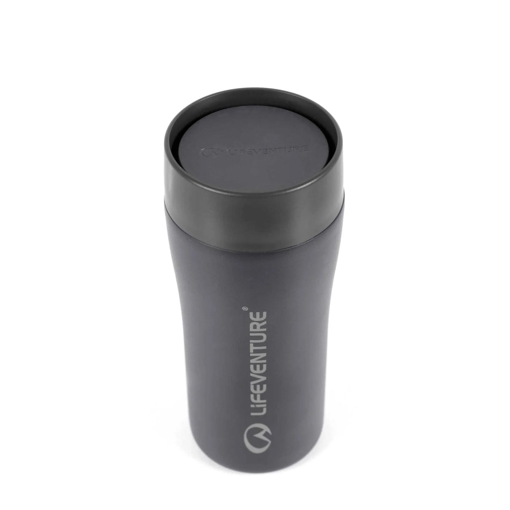 Mug isotherme Lifeventure One Touch 350 ml inox noir double paroi 4/7