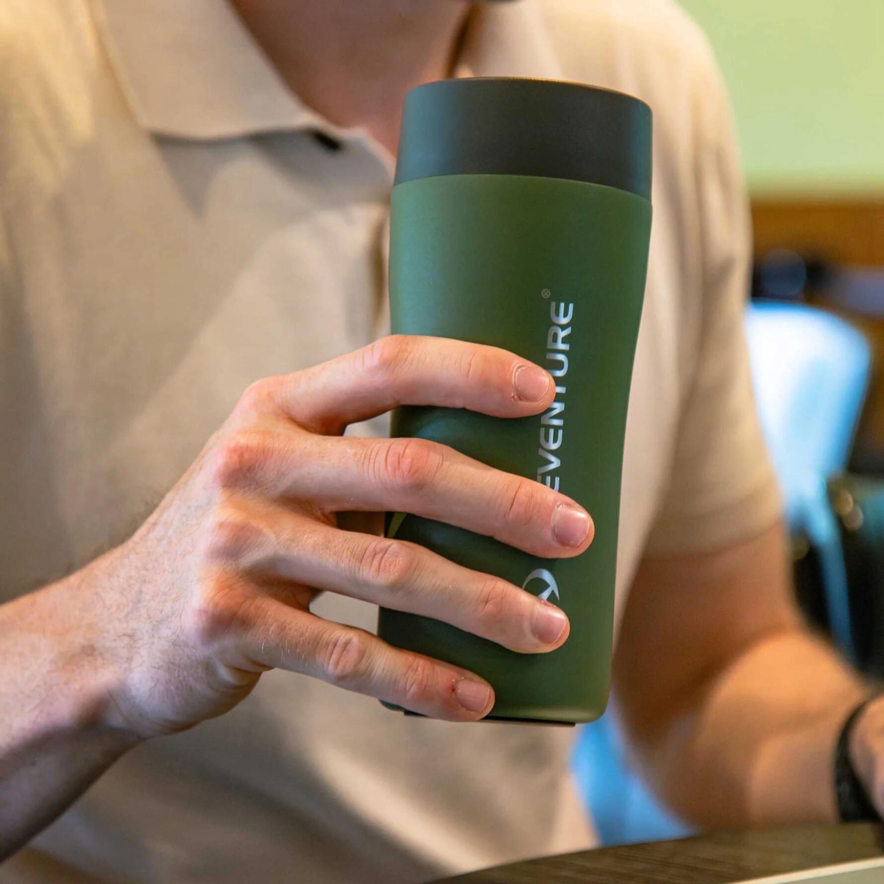Kubek termiczny Lifeventure One Touch Thermal Mug 350ml - khaki 2/7