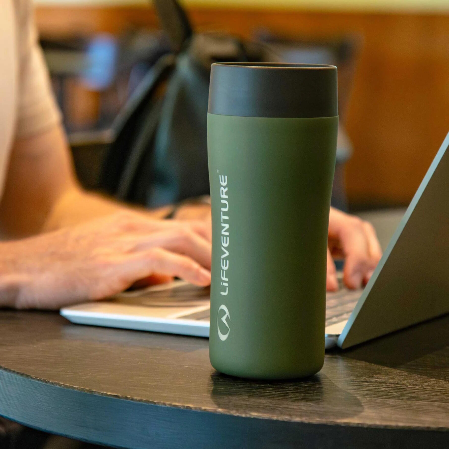 Kubek termiczny Lifeventure One Touch Thermal Mug 350ml - khaki 5/7