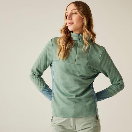 Couche intermédiaire femme Iced Core zippée 1/4 avec tissu extensible