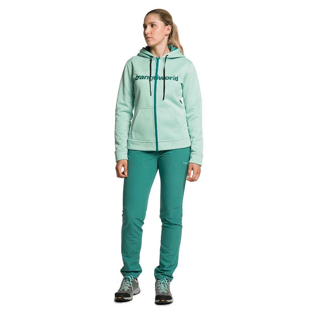 Sudadera con cremallera para Mujer Trangoworld Liena v02 Verde/Verde 4/4